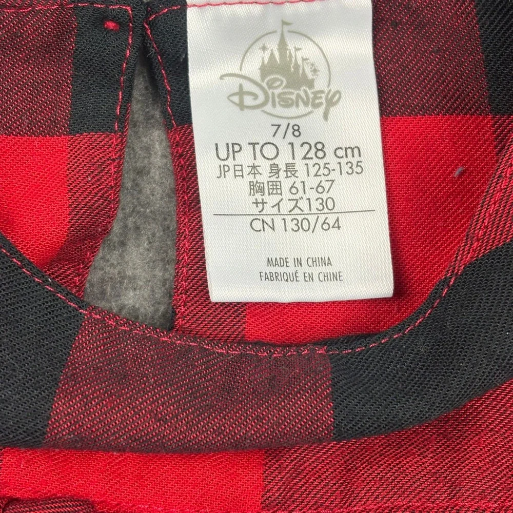 Disney Minnie Mouse Red Black Buffalo Plaid Long Sleeve Nightgown Girls Sz. 7/8 - Picture 5 of 6